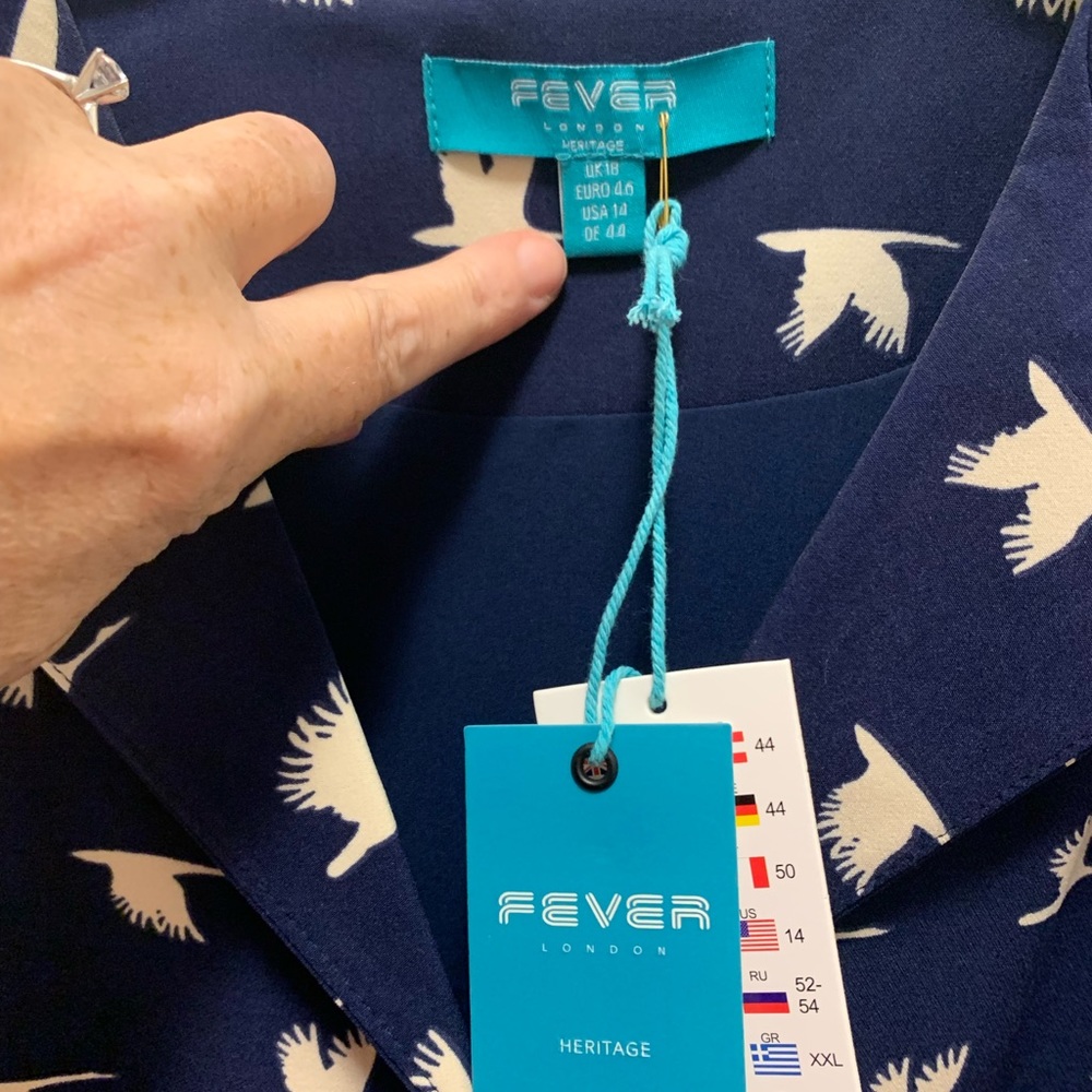 Fever London Heritage Collection “Aria” Shirt Dress NWT 14 - Picture 5 of 10